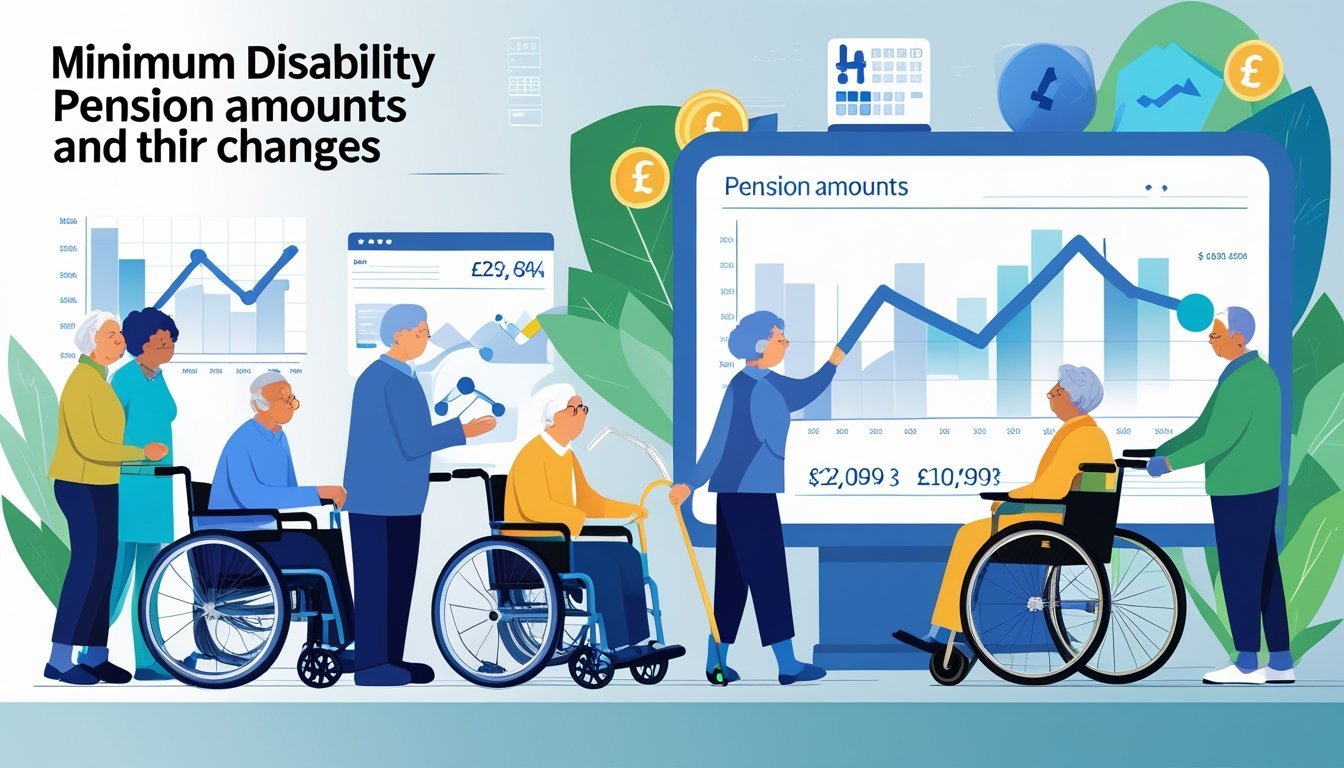Skupina starijih i osoba s invaliditetom okupljenih oko velikog digitalnog zaslona s grafikonima koji prikazuju promjene u iznosu minimalne invalidske mirovine.